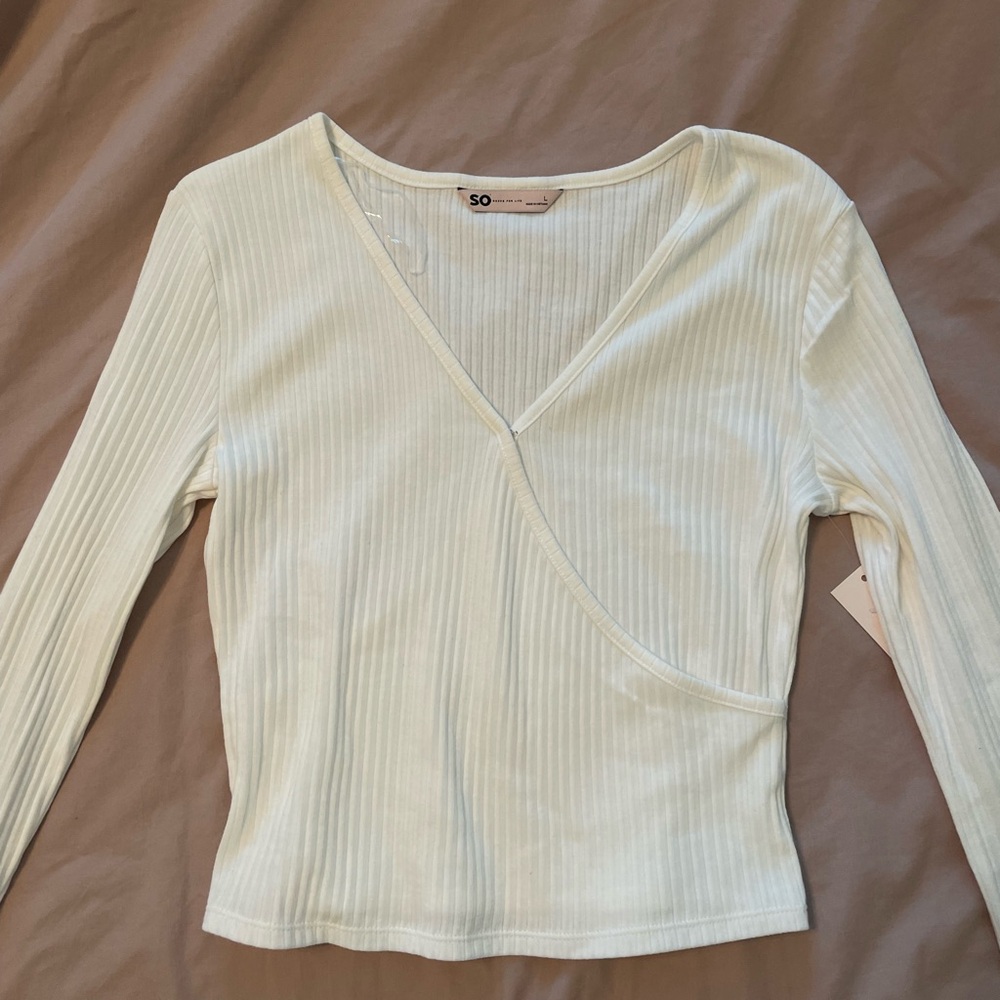 White Ribbed Top
